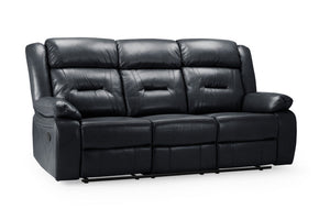 Olivan Recliner Sofa Black 3 Seater