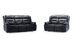 Olivan Recliner Sofa Black 3+2 Set
