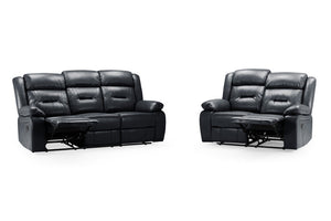 Olivan Recliner Sofa Black 3+2 Set