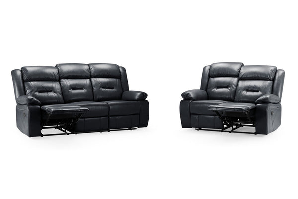 Olivan Recliner Sofa Black 3+2 Set