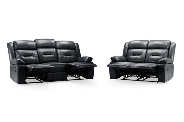 Olivan Recliner Sofa Black 3+2 Set