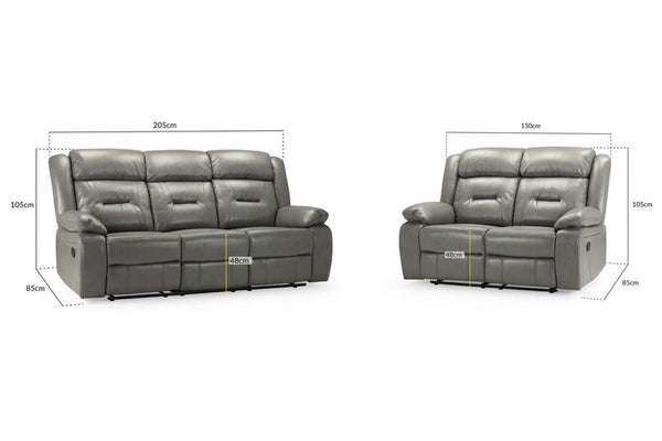 Olivan Recliner Sofa Grey 3+2 Set