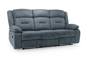 Olivan Recliner Sofa Grey Fabric 3 Seater