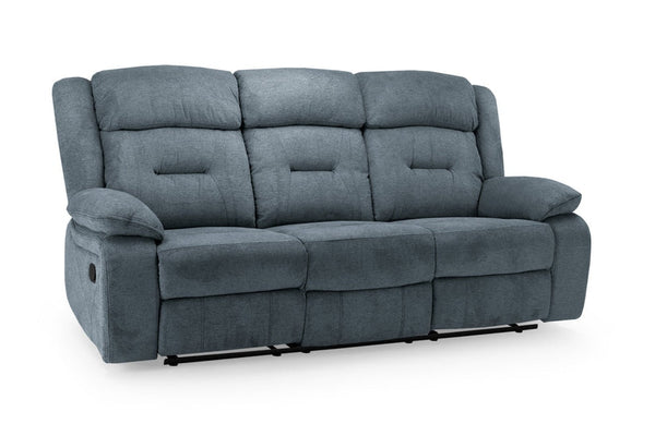Olivan Recliner Sofa Grey Fabric 3 Seater