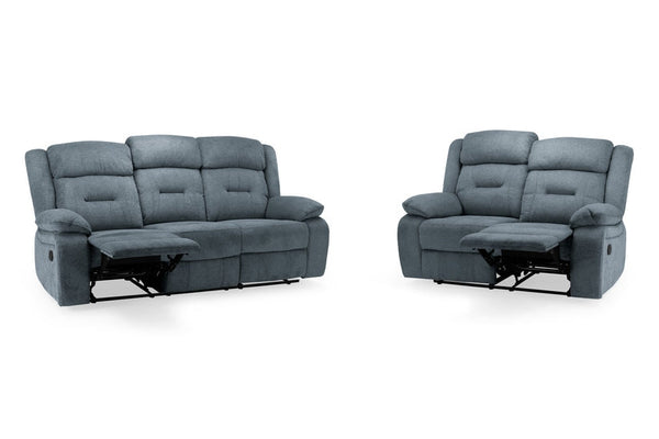 Olivan Recliner Sofa Grey Fabric 3+2 Set