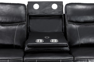 Orvex Recliner Sofa Black 3 Seater