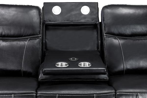 Orvex Recliner Sofa Black 3 Seater