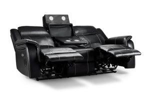 Orvex Recliner Sofa Black 3 Seater