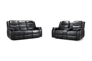 Orvex Recliner Sofa Black 3+2 Set