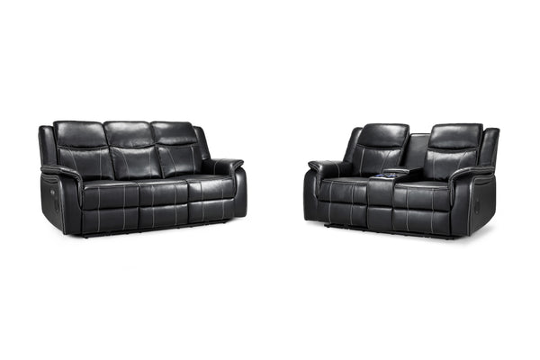 Orvex Recliner Sofa Black 3+2 Set