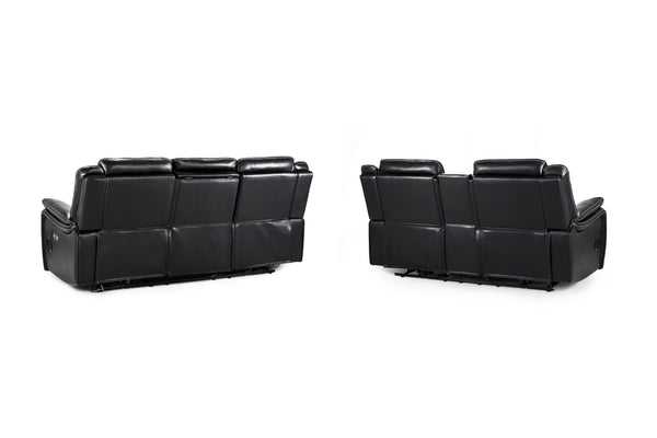 Orvex Recliner Sofa Black 3+2 Set
