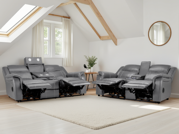 Orvex Recliner Sofa Grey 3+2 Set
