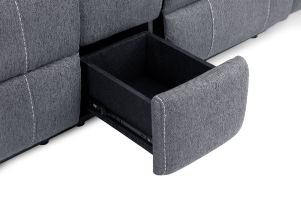 Orvex Recliner Sofa Grey Fabric 2 Seater