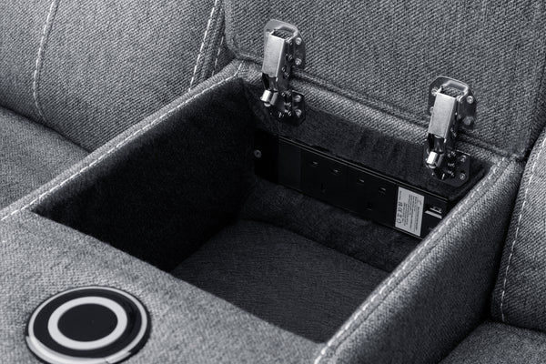 Orvex Recliner Sofa Grey Fabric 2 Seater