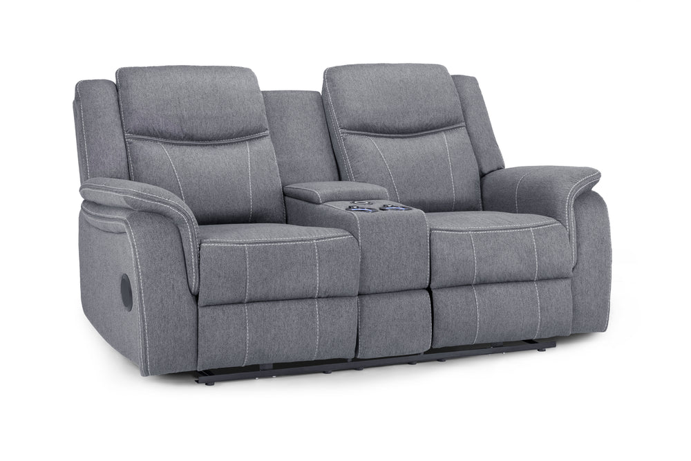 Orvex Recliner Sofa Grey Fabric 2 Seater
