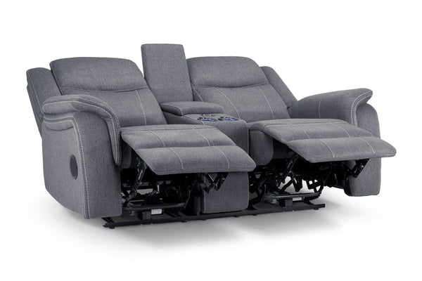 Orvex Recliner Sofa Grey Fabric 2 Seater
