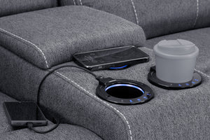 Orvex Recliner Sofa Grey Fabric 2 Seater