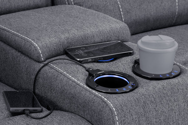 Orvex Recliner Sofa Grey Fabric 2 Seater