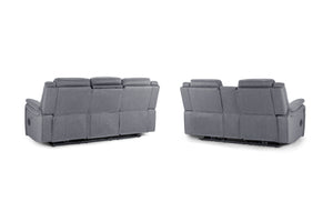 Orvex Recliner Sofa Grey Fabric 3+2 Set