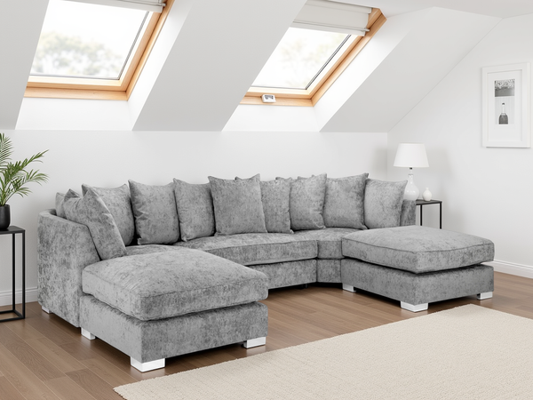 Presaro Scatterback Sofa Platinum U Shape Corner