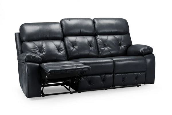 Rivano Recliner Sofa Black 3 Seater