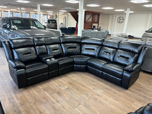 Rosvyn Recliner Sofa Black Large Corner