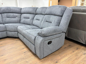 Rosvyn Recliner Sofa Grey Fabric Large Corner