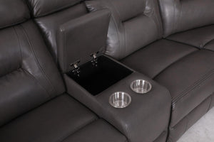 Rosvyn Recliner Sofa Grey Large Corner