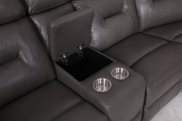 Rosvyn Recliner Sofa Grey Large Corner