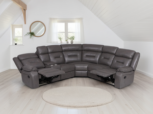 Rosvyn Recliner Sofa Grey Large Corner