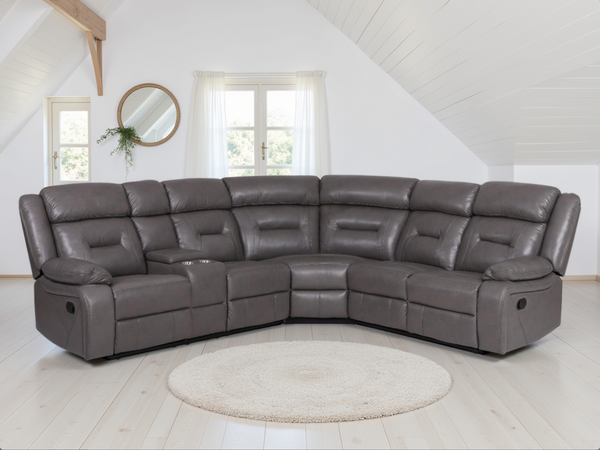 Rosvyn Recliner Sofa Grey Large Corner