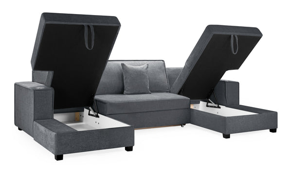 Rovaro Sofabed Grey Universal Corner