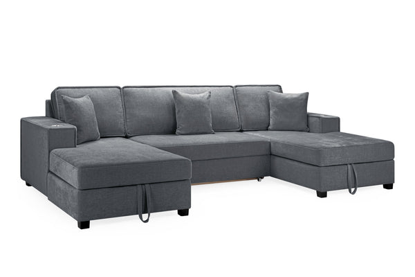 Rovaro Sofabed Grey Universal Corner