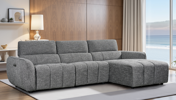 Vittara Electric Recliner Sofa Charcoal Right Hand