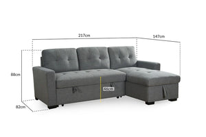 Everfield Grey Universal Corner Sofa Bed