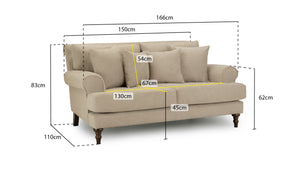 Solvane Sofa Beige 2 Seater