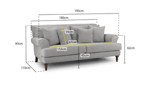 Solvane Sofa Grey 3 Seater