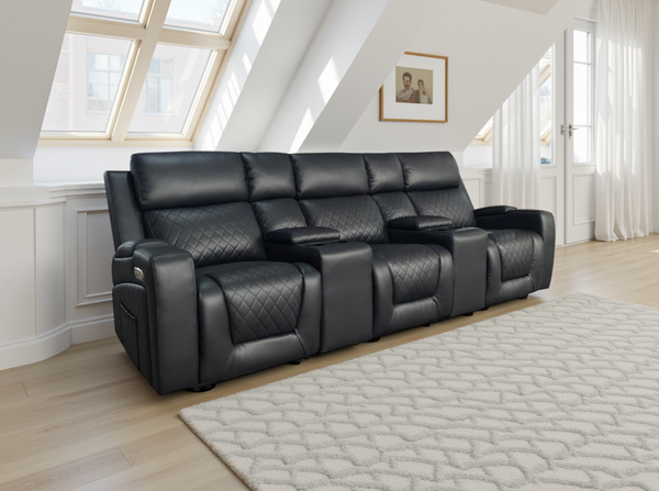 Tosvian Cinema Sofa Black 3 Seater