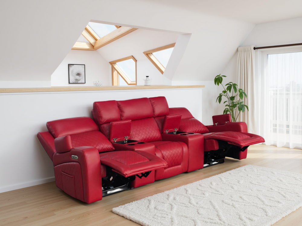 Tosvian Cinema Sofa Red 3 Seater