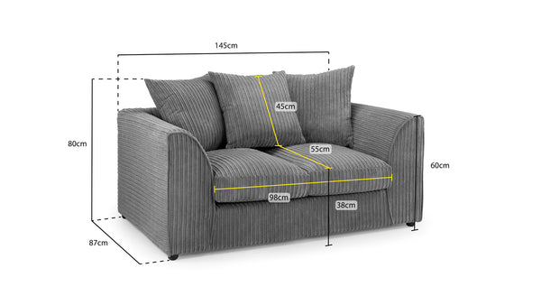Trevano Sofa Grey 2 Seater
