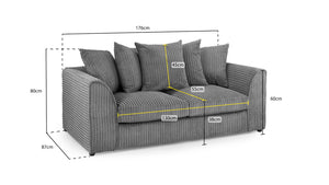 Trevano Sofa Grey 3 Seater