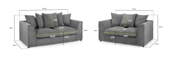 Trevano Sofa Grey 3+2 Set