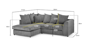 Trevano Sofa Grey Left Hand Facing Corner