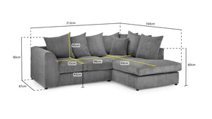 Trevano Sofa Grey Right Hand Facing Corner