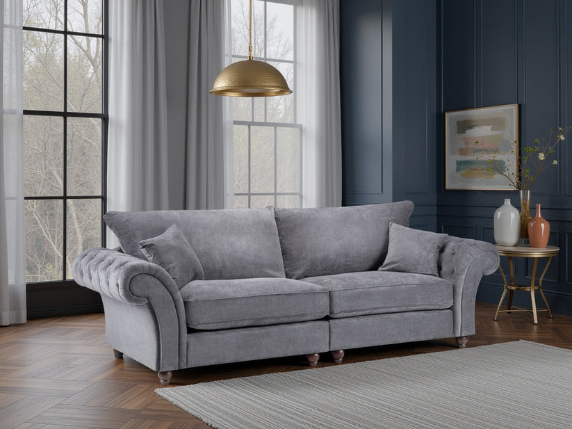 Velcrest Fullback Sofa Grey 4 Seater