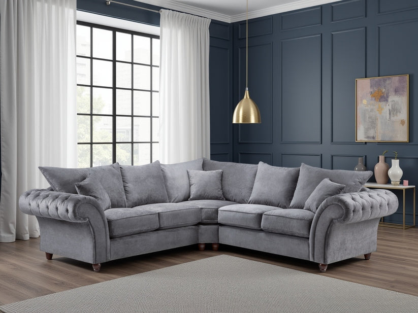 Velcrest Fullback Sofa Grey Large Corner