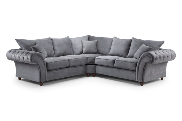 Velcrest Fullback Sofa Grey Large Corner