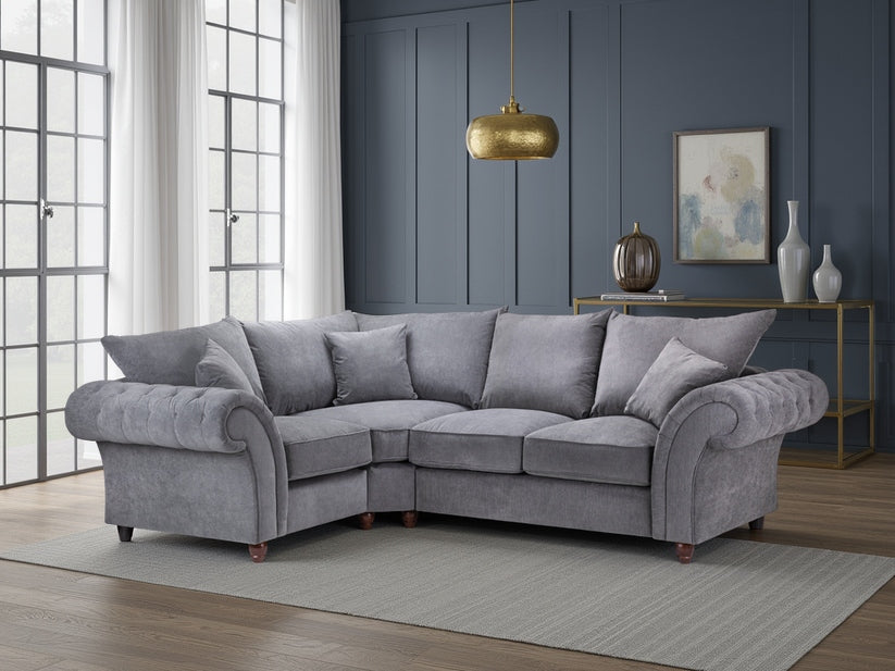 Velcrest Fullback Sofa Grey Left Hand Facing Corner