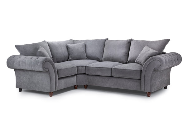 Velcrest Fullback Sofa Grey Left Hand Facing Corner