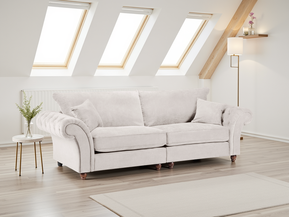 Velcrest Fullback Sofa Stone 4 Seater